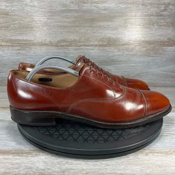 Vintage Allen Edmonds Men’s Park Avenue Brown Leather Oxfords Size 11 AA
